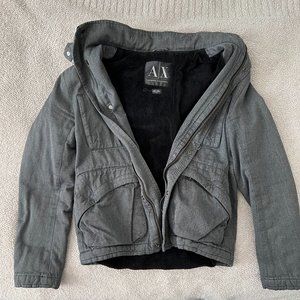 Armani Exchange Gray Jacket w/ Lining and Detachable Hood